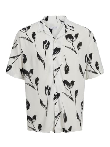 Image of JACK & JONES JJEJEFF Charge Resort Shirt SS SN, Cloud Dancer, L