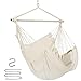 Y- STOP Hammock Chair Hanging Rope Swing - Max 330 Lbs - Quality Cotton Weave for Superior Comfort & Durability (Beige)
