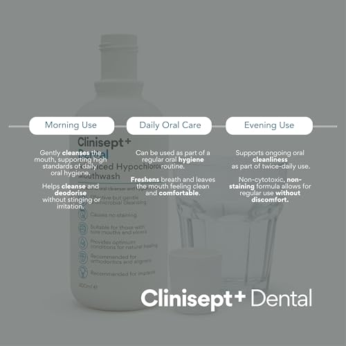 Clinisept Dental Mouthwash – Hypochlorous Acid Mouth Wash for Daily Oral and Dental Hygiene - Alcohol-Free, Fluoride Free Mouthwash, Non-Staining Oral Rinse (400ml) - Image 3