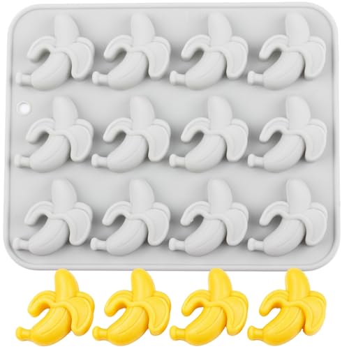 AIBOYA 12 Cavity Banana Silicone Chocolate Molds For Chocolate Candy