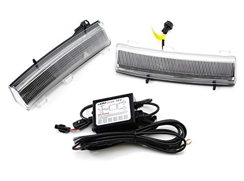 Ijdmtoy Clear Xenon White Led Daytime Running Lights Compatible With 06-09 Nissan 350Z Lci, Exact Fit Front Bumper Reflector Replacement #TOP1