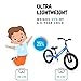 14 Inch Balance Bike for Kids 3-6 Year Old, No Pedals, Air Rubber Tires, Adjustable Height, Pedalless Bicycle for Boys, Girls, Blue