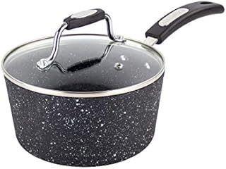 Scoville Neverstick 18cm Saucepan - Non-Stick, Anti-Scratch, Soft Touch Handle, Medium Cooking Pot with Vented Glass Lid, Black