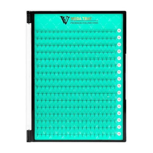 VAVALASH Premade Fans Eyelash Extensions 320 Fans 5D 6D 8D 10D 12D 0.05 0.07 Thickness C/D Curl Middle Stem Pointy Base Premade Fans Russian Volume Lash Extensions (320 Fans-5D-0.07-D-8-15mm)