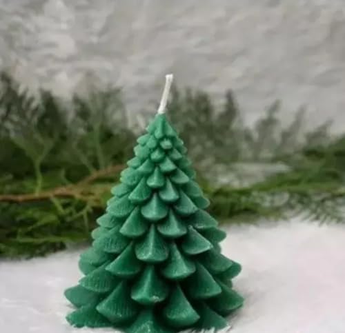 Bougie de sapin de Noël haut de gamme en forme de pin sculpté