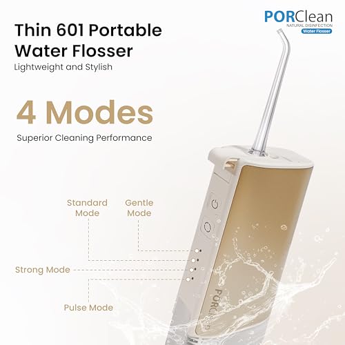 Image of Water Flosser for Teeth Cleaning - THIN601PRO Dental Water Flosser, Oral Irrigator with 4 Tips, 160 PSI, 4 Modes, Dual Tanks, IPX7 Waterproof, Zero Residual Technology Flosser - ANTIBACTERIAL FILTER