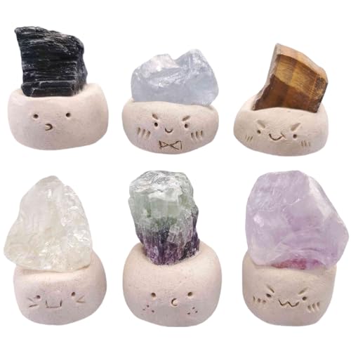 Handmade Crystal Clay Figurines | Carved Gemstone Decor | Aromatherapy Healing Stone for Luck, Wealth & Happiness | Spiritual Gift