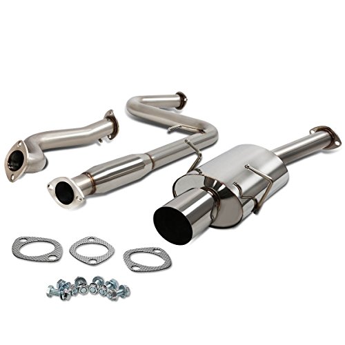 4 Inches Oval Muffler Tip Catback Exhaust System Compatible with Cobalt G5 2.2L DOHC 05-10