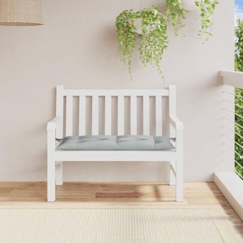 Coussin pour banc de jardin en tissu polyester premium gris clair