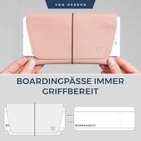 VON HEESEN Leder Reisepasshülle mit RFID-Schutz - Passport-Hülle aus echtem Leder - Reisepass-Organizer für stilbewusste Damen & Herren in Rose – Ansicht 5