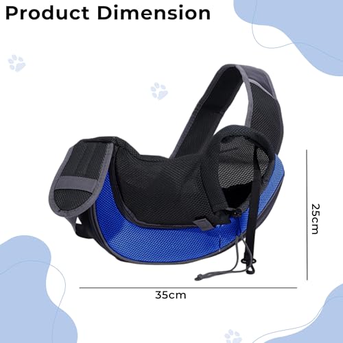 Image of Kraptick Pet Sling Carrier, Pet Carrier Bag for Shitzu Puppy, Cat, Rabbit with Comfortable Adjustable Pouch Single Shoulder Carry Tote Handbag for Pets (Large, Blue)