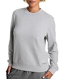 bebe French Terry Sweatshirt for Women, Crewneck Sweatshirts for Women, Grey Sweatshirt Loungewear (Heather Grey, X-Large)
