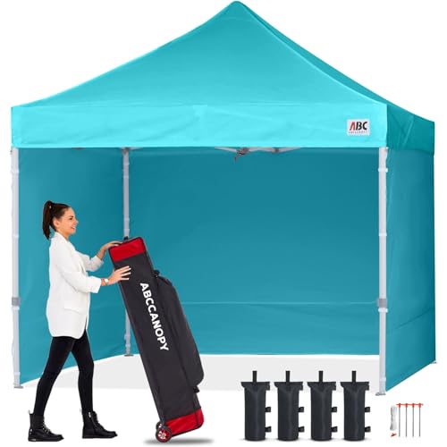 Image of ABCCANOPY Commercial Pop Up Canopy Tent with Sidewalls 8X8,Sky Blue