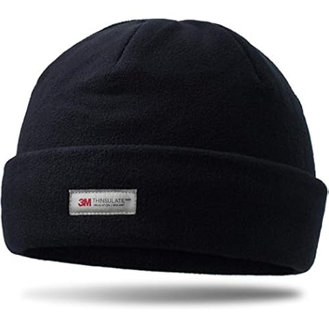 3M Thinsulate Men's Thermal Fleece Roll Hat Lined Extra Thick and Soft - Blue - One size Cover
