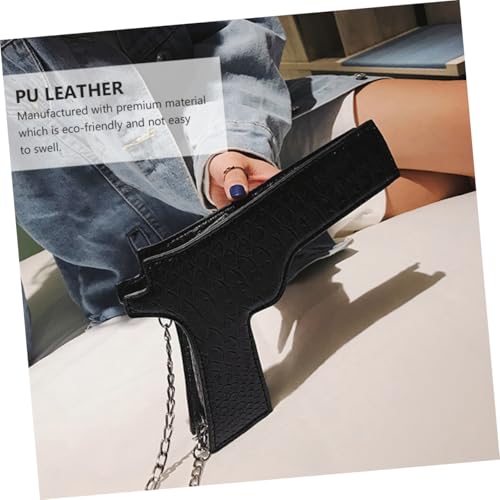 VALICLUD Unique Straddle Chain Bag for Women Versatile Crossbody Handbag Portable PU Shoulder Bag Black Fashionable Novelty Design Multiple Carrying Styles3