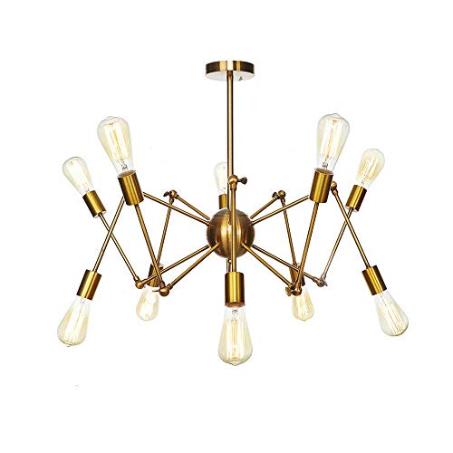Lámpara Sputnik de 10 Luces Candelabro Dorado Moderno Colgante 2