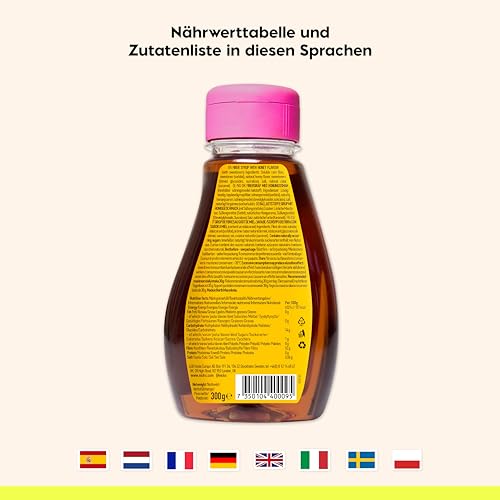 NICKS Fiber Sirup mit Honigaroma, ballaststoffreiche natürliche Keto Süßstoff ohne Zuckerzusatz, Glutenfrei, Low carb Zuckerersatz (300g)