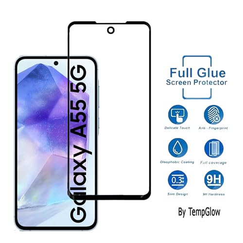 Image of Screen Protector for Samsung Galaxy A55 5G | A35 5G (Black) Tempered Glass Edge-to-Edge 6D Screen Guard With Installation Kit