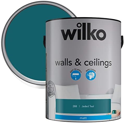 wilko Walls & Ceilings Matt Emulsion Paint, Washable & Hardwearing Paint, Suitable for Bedrooms, Living Rooms & Other Rooms in the Home (Tinsel Town, 2.5 Litre)