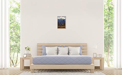 Portland Oregon Skyline Giclee Art Print Poster From Travel Artwork By Artist Paul A. Lanquist 12" X 18" #TOP3