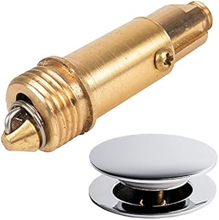 Pop Up zestaw wymiennych czopów, 1 sztuka, z mosiądzu, długość 58 mm, pasuje do większości zestawów odpływowych Popup, śruba naprawcza z mocną sprężyną, zawór odpływowy do