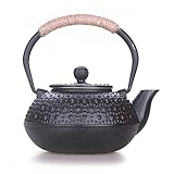 CAST IRON MATERIAL - Das Set Teekanne aus Gusseisen gefertigt können die Eisenelement für den menschlichen Körper wieder aufzufüllen.Die Gusseisen absorbiert Wärme gleichmäßig Lage sein, den Geschmack des Tees Aroma in das Wasser spritzt, lassen Sie besser das Aroma des Tees.