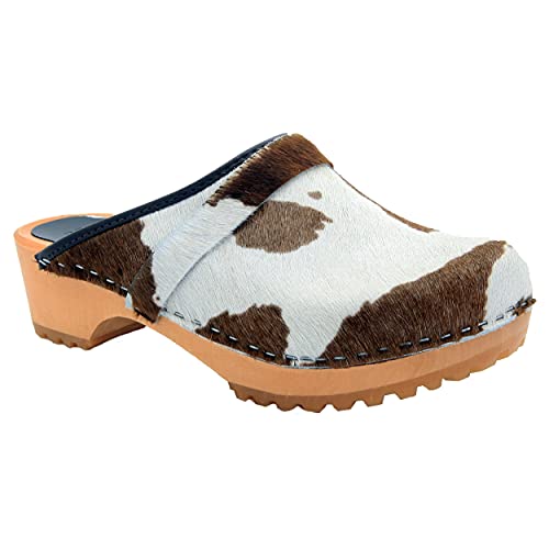 Image of Bjork Maja Wood Open Back Leather Clogs