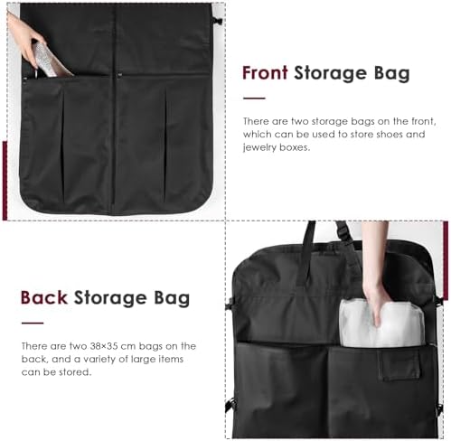 Univivi Wedding Dress Bag, 72 Inch Dress Bags Covers Long Bridesmaid with 4 Zip Pockets, Dress Covers Garment Bags Full Length with Adjustable Handles, Dress Carriers for Ladies for Travel - 1 Pack