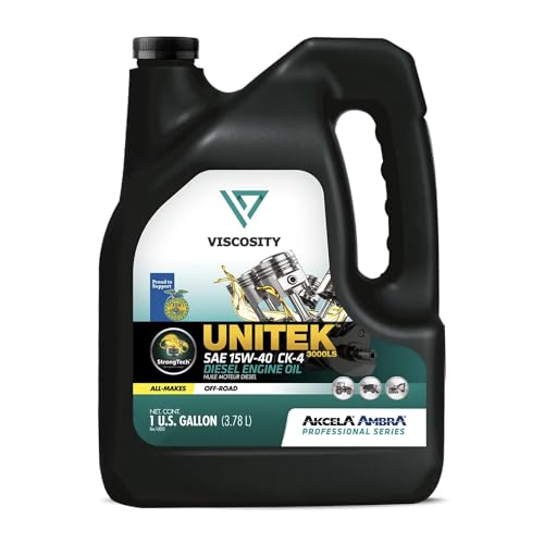 VISCOSITY UNITEK 3000LS Diesel Engine Oil 15W-40 CK-4 - Compatible With AGCO, Massey Ferguson, Komatsu, Bobcat, Gehl, and other Tractors - 1 Gallon - 74645JXYUS