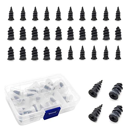 GOIYZTTR 30Piezas Clavos Punción Neumáticos Coche, Clavo de Goma Reparación Rápida para Coche Clavos de Reparación de Neumáticos al Vacío Kit Cover