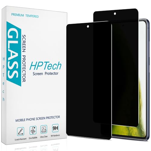 HPTech 2 Pack Privacy Screen Protector Designed for Samsung Galaxy S20 FE, A53, A52, A51 Anti-Spy Tempered Glass [Don’t Support Fingerprint Unlock] Anti Scratch, Bubble Free