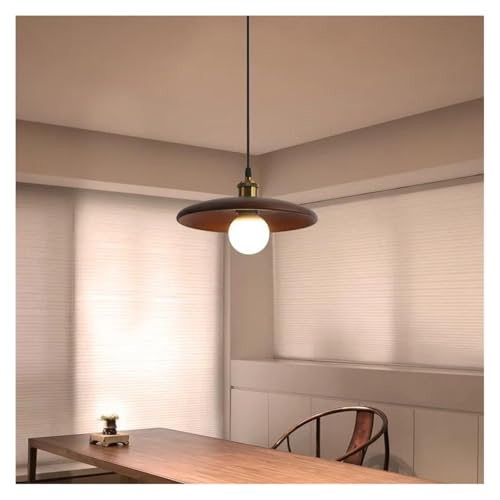 Lustre de restaurant nordique en bois massif de acajou marron 35cm