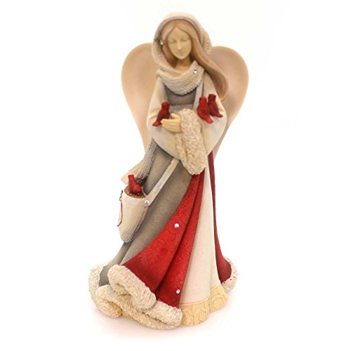 Enesco Heart of Christmas Angel with Cardinals Figurine 7.68 in