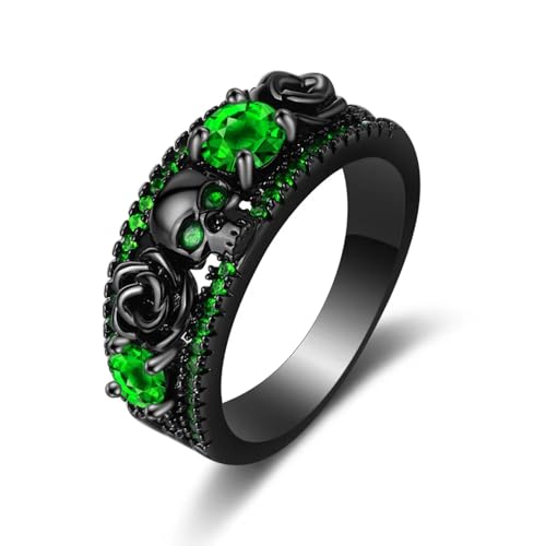 Bague skull de mariage éternité anneau de luxe pour homme et femme noir doré