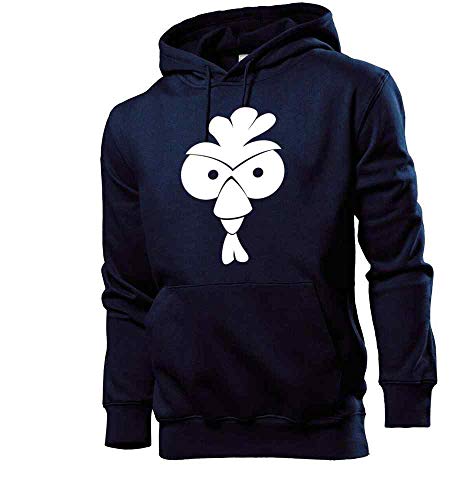 Generisch Sudadera con capucha para hombre Agro Hahnkopf azul marino M