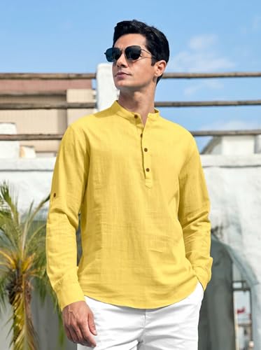 Image of ROYALSCOUT Men's Cotton Blend Full Sleeve Kurta Shirts Pack of 1 Designed for Festive Moments, Cultural Functions, or Casual Gatherings