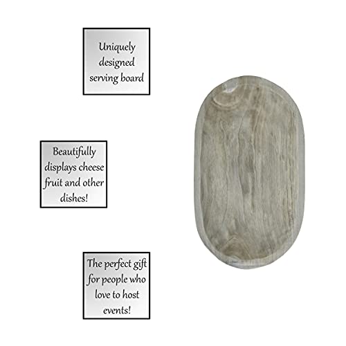 Santa Barbara Design Studio Table Sugar Paulownia Wood Serving Platter Large Grey Gray #TOP3