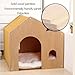 Wood Dog Crate Portable Dog Crate Dog House Eco Friendly All Year Round Ventilated for Easy Installation Suitable for Small and Medium Sized Dogs 4 Colours(Beige)