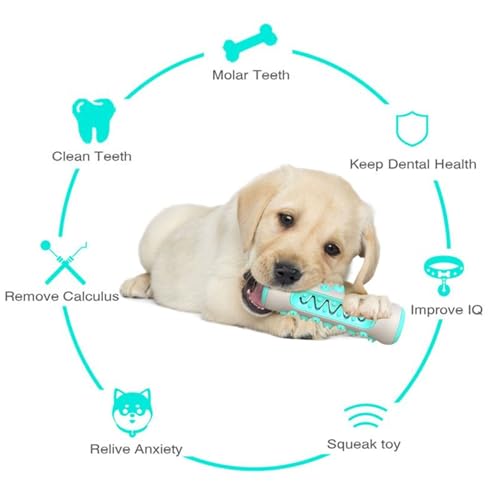Image of Chew Toy for Dog Toothbrush Stick Toys for Aggressive Chewers Interactive Toy Treats Tough Toys to Keep Them Busy Chew Toys for Small Dogs - Blue (Upgraded)