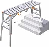 5. Trittleitern: Sicherheit und Stabilität: Rutschfeste Fußauflage und eine 40 cm breite Plattform für sicheren Stand. Die dreieckige Stützstruktur verbessert die Stabilität und sorgt für ein sicheres Arbeiten. Tragfähigkeit: 150 kg