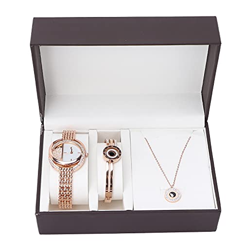 Montre bracelet femme or rose quartz ensemble de bijoux tendance pour fille