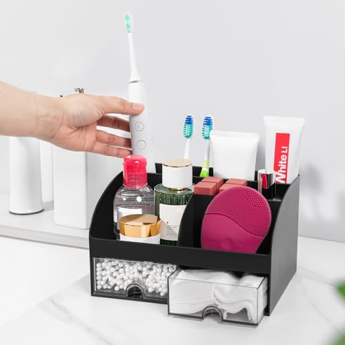 Bathroom Counter Sink Vanity Organizer Countertop with Drawers, Black by VITVITI - Used condition - Image 3
