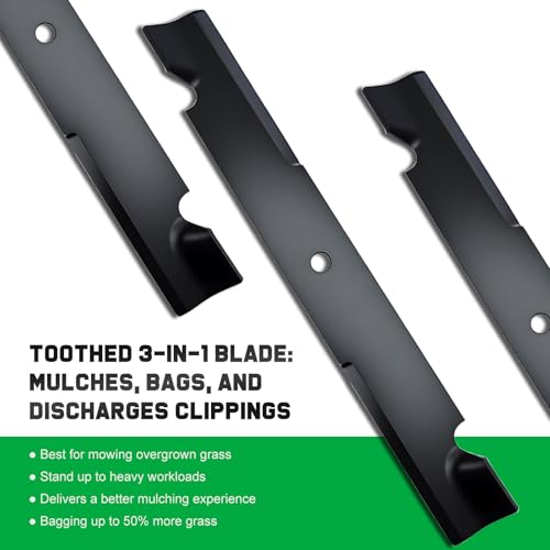 Image of Grasscool 60 inch Maverick Zero Turn Mower Blades Compatible with Bad Boy ZT Elite Exmark Lazer Z Toro 60 inch Lawnmower Replace for 038-2007-00 038-6050-00 038-6060-00 (Circle Hole)