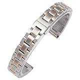 SKPVPOKOYL Pulsera de acero inoxidable Correa de reloj Plata 16 mm 18 mm 20 mm Mujeres Hombres Correa de reloj de metal Accesorios(Rose Gold 1,15mm)