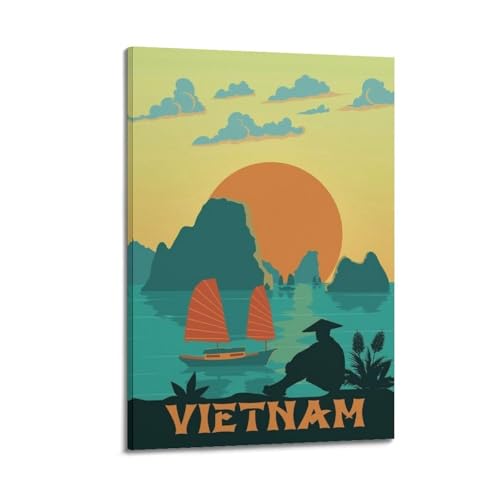 Affiche Vietnam Sunset Silhouette pour creer une ambiance zen et esthetique de chambre a coucher