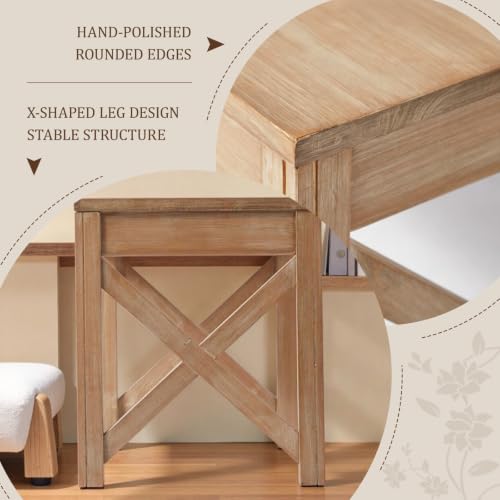Banco de comedor de madera estable de 100 cm que ahorra espacio 7