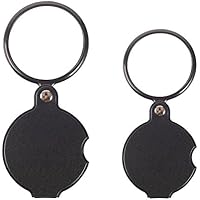 Flying swallow 2 Piezas de Lupas de Bolsillo 10 X Mini Vidrio de Lupa de Bolsillo con Funda Protectora Giratoria para Anciano y Ni?os, 6 cm/7cm, Negro