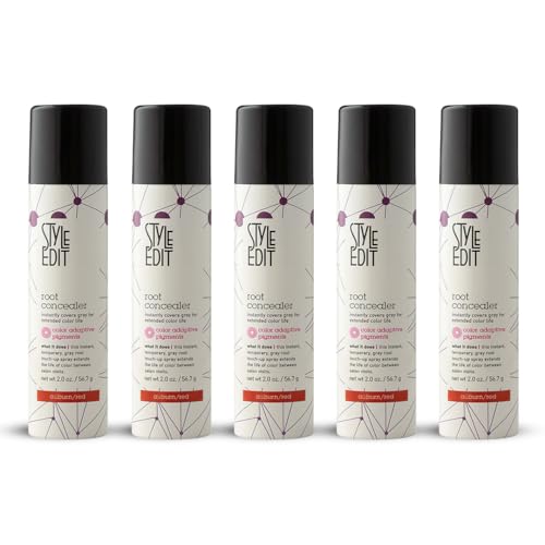 Image of Style Edit Root Touch Up Spray | Temporary Hair Color for Gray Roots and Thinning Hair | Salon-Quality, Transfer-Resistant Hair Concealer | Auburn, 2 oz (5-pack)