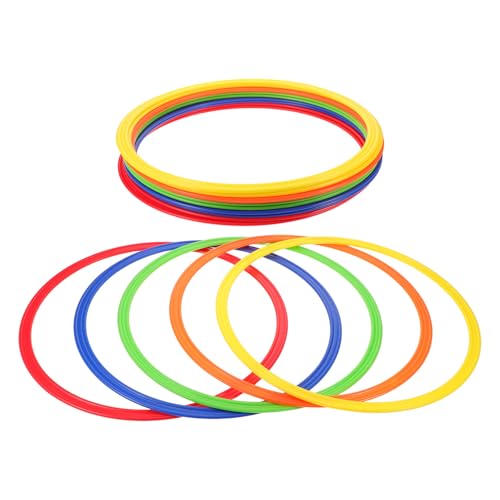 Mikinona 10 Aros de Agilidad de Plástico para Entrenamiento de Velocidad Juego de Aros de Entrenamiento de Fútbol Anillos Portátiles para Ejercicios de Agilidad y Fitness Uso Interior y