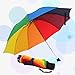 Produktbild QINGRAN, Rainbow Fold Umbrella Frauen und Männer Nicht automatischer Regenschirm Beliebte kreative drei faltbare Erwachsene Kinder Regenschirm, 1St